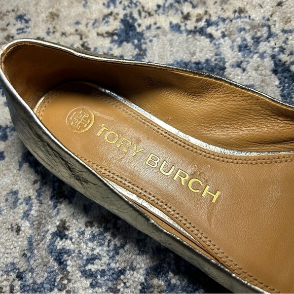 Tory Burch Georgia Sparkle Metallic Gold Ballet Flats Size 7.5 - Picture 11 of 12